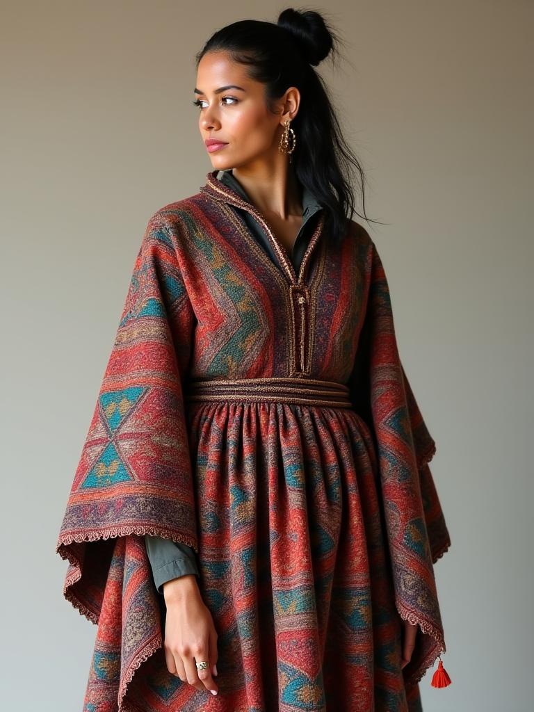 Moda andina contemporánea con textiles tradicionales modernizados