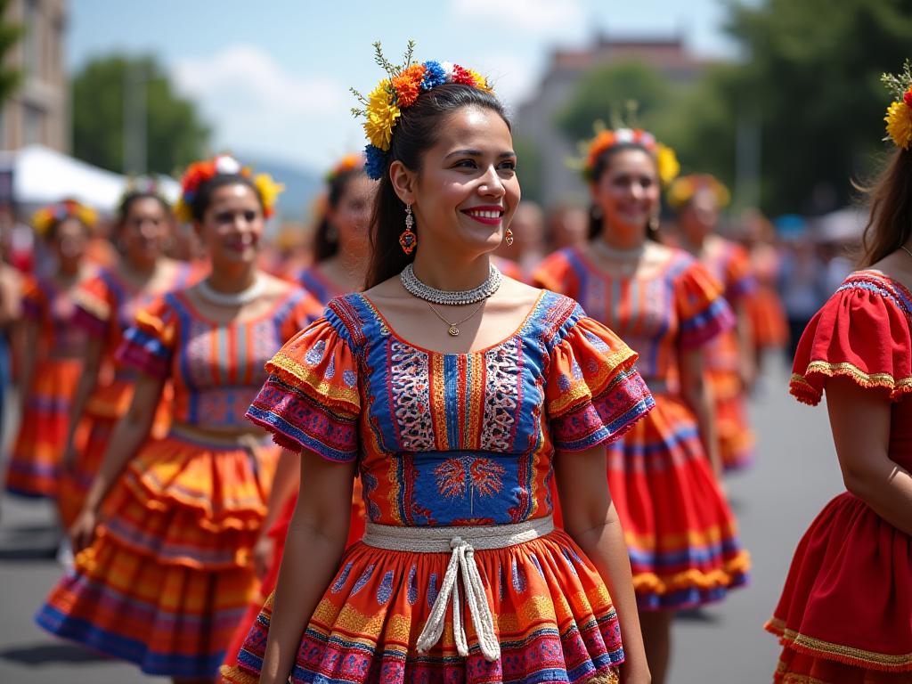 Trajes tradicionales y comparsas para festivales culturales colombianos